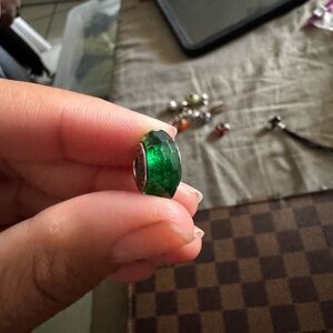 Pandora Green Faceted Charm Bead